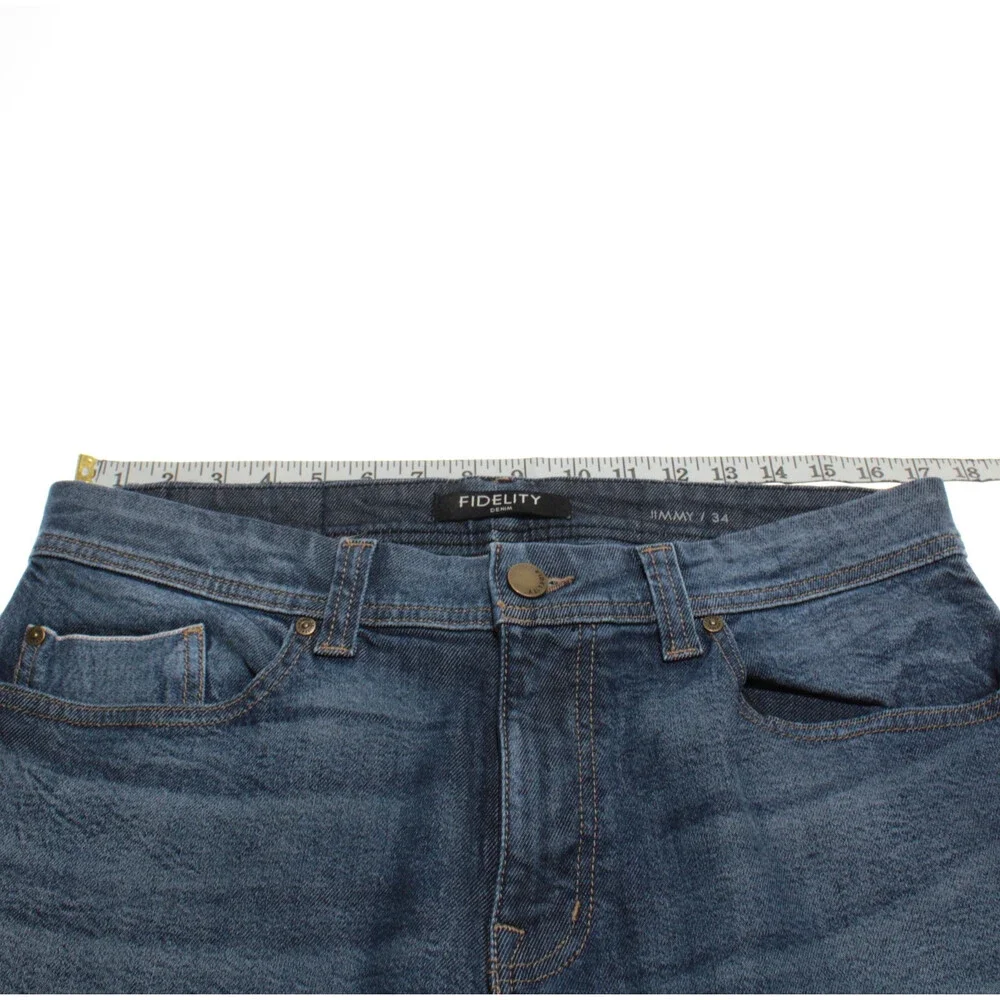 Fidelity NWT Jimmy Slim Straight 5 Pocket Jeans Size 34 US in Blue Cotton Blend
